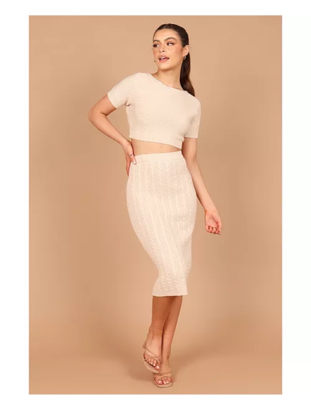 Petal & Pup Cream Ella Cable Knit Skirt